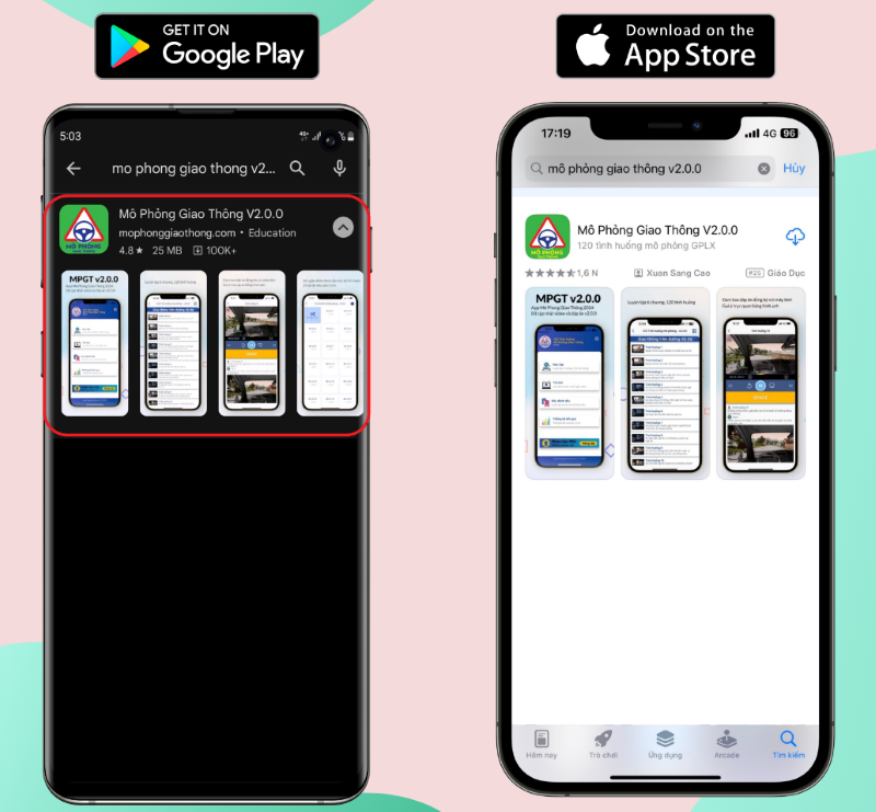 Ứng dụng học mô phỏng lái xe trên Google Play và App Store