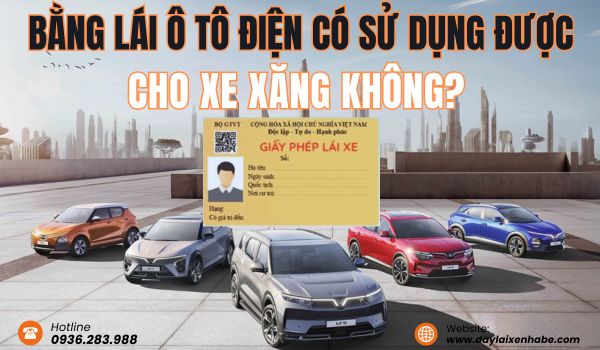 Bằng lái ô tô điện có sử dụng được cho xe xăng không là thắc mắc của nhiều người