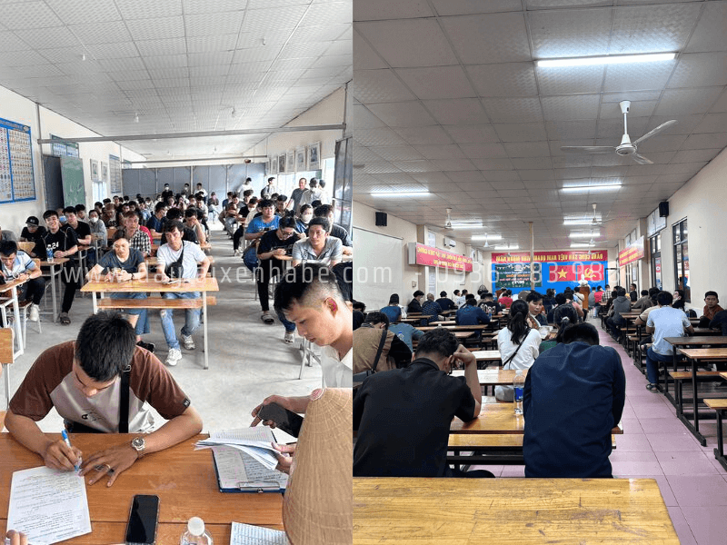 Học viên chờ đến lượt thi sát hạch